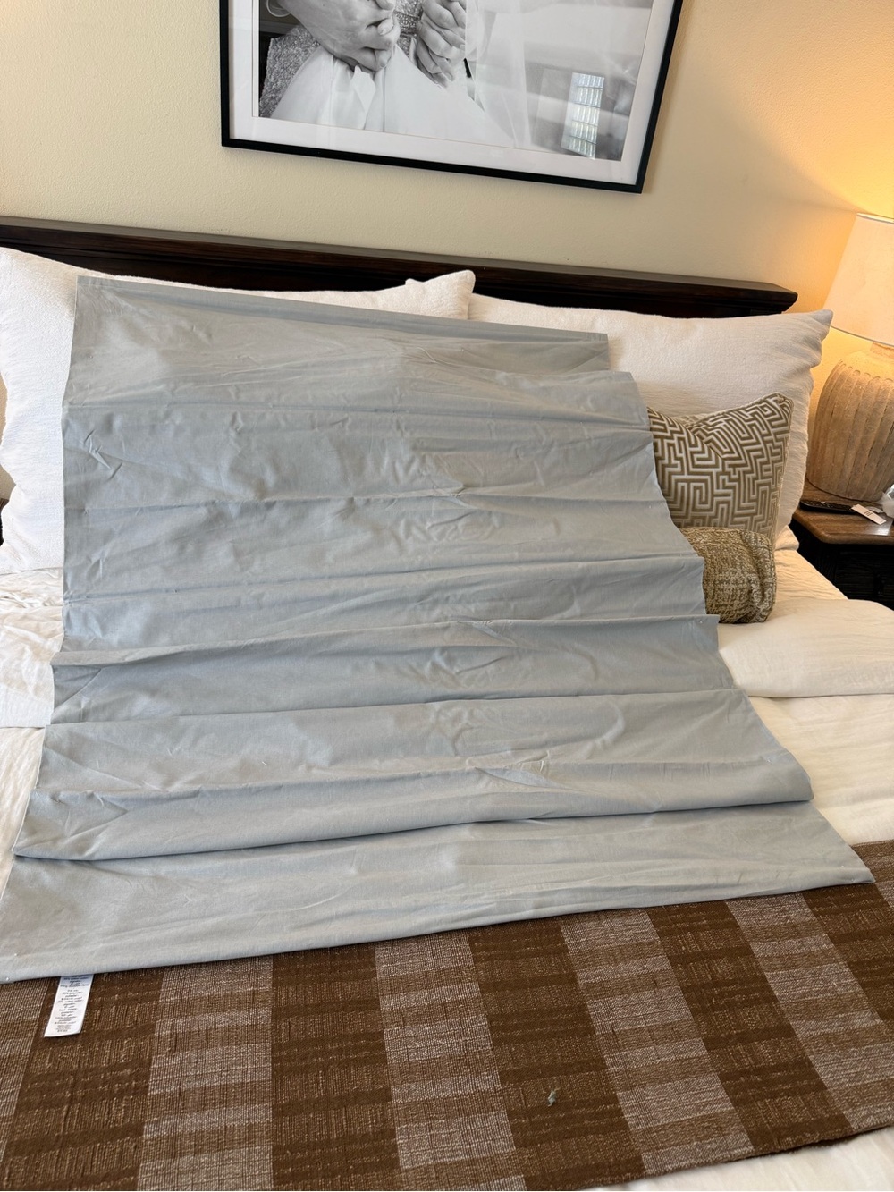 Pottery Barn Kids grey blackout Roman shade 44”x64”